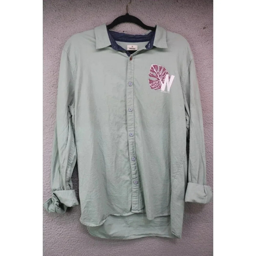 WROGN "Naturally High" Long Sleeve Button Down Top-Size XL